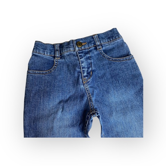 Guess ❤︎ Embroidered Butterfly Knee Patch Denim Jeans ❤︎ 4 4T ❤︎ Elastic Waist - Picture 4 of 16